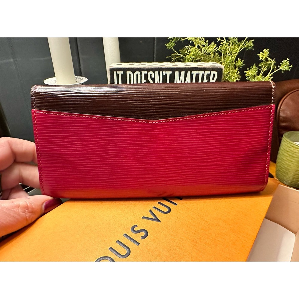 RARE Louis Vuitton EPI Electric TriColor Porte Feuille Flore Leather Wallet EUC - Picture 8 of 16